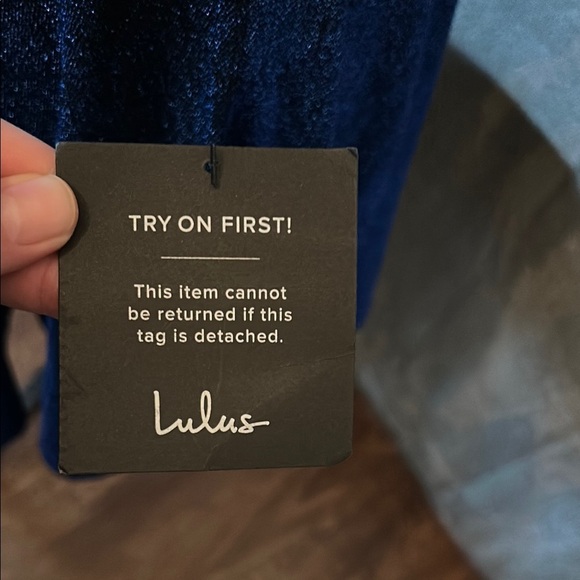 Lulu's Blue Sleeveless Scoop Neck Mini Dress - Picture 3 of 6